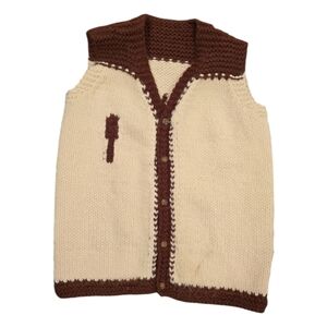 Hand knit Kids Football Sweater Vest